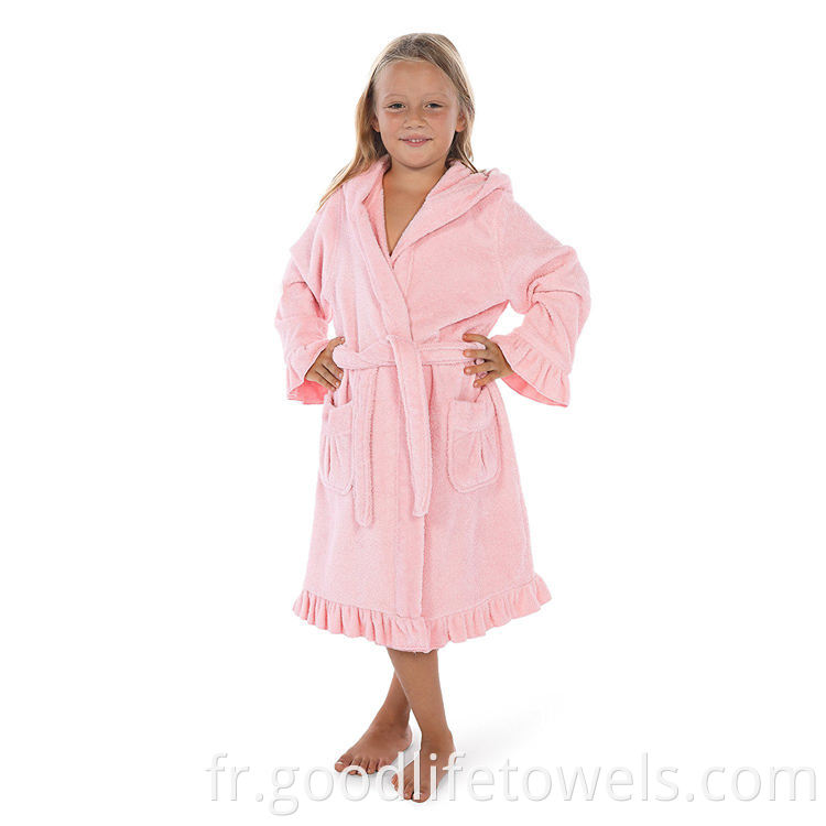 Cotton Terry Kids Bathrobe With Bottom Swing